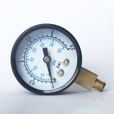 manômetro industrial molhado de bronze da barra do calibre de pressão 2,5 do radial de 35mm